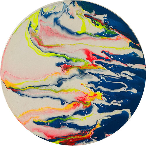 R2 Luna - Ø 50cm by Nicole Yazbeck, 회화 for Sale on Singulart
