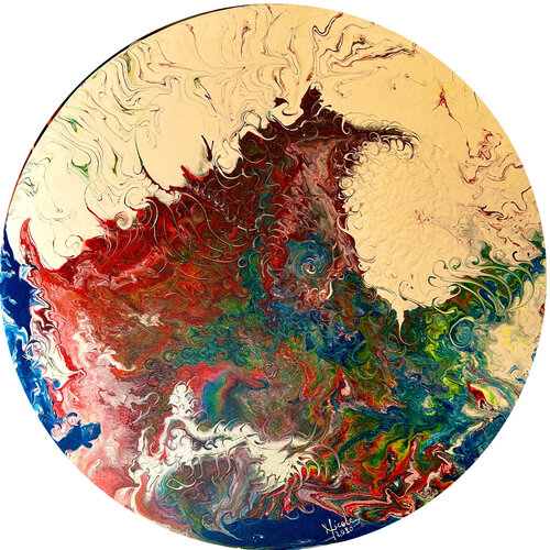 R3 Helios Ø 50cm de Nicole Yazbeck, Pintura a la venta en Singulart