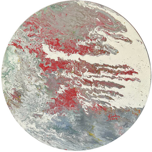 R6 - CRONOS - Ø 60cm by Nicole Yazbeck, Painting for Sale on Singulart