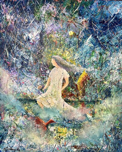 La dama deambulante en la ciénaga by Miroslav Spadrna, Painting for Sale on Singulart
