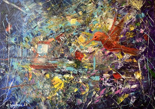 El mensajero rojo by Miroslav Spadrna, Painting for Sale on Singulart