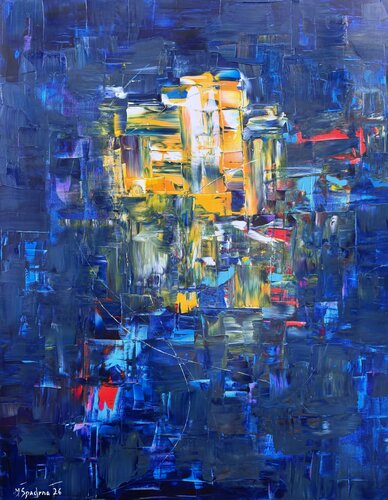 Indigo Threshold van Miroslav Spadrna, Schilderij te koop op Singulart