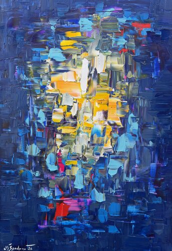 Portal Índigo / Núcleo Radiante van Miroslav Spadrna, Schilderij te koop op Singulart