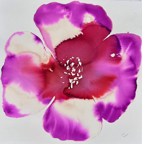 3. Bloom Portrait III: Fractured Core de Ina Schuppe Koistinen, Pintura a la venta en Singulart