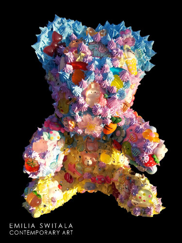 BUBU TEDDY BEAR SCULPTURE #345 di Emilia Switala, Scultura in vendita su Singulart