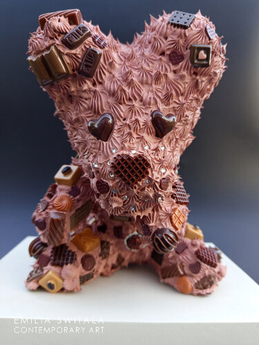 CHOKI CHOKI TEDDY BEAR SCULPTURE #416 by Emilia Switala, Sculpture for Sale on Singulart