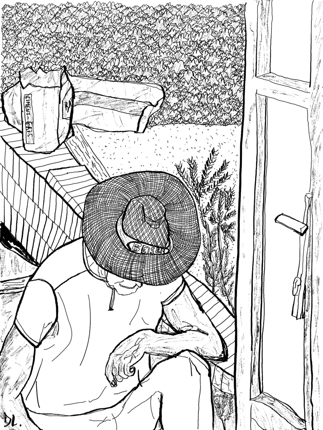 Manual labor Louis Delattre Dessin à vendre