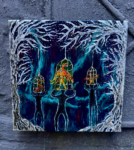 There is a bird par Adomas Vasiliauskas, Peinture en vente sur Singulart