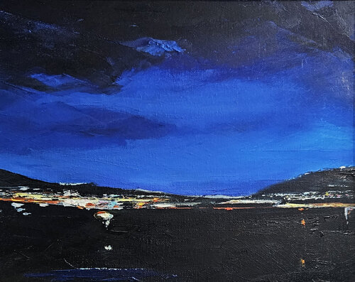 Urban Reflections-BLUE par Youngsook Park, Peinture en vente sur Singulart