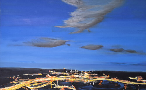 Urban Reflection Blue by Youngsook Park, Painting for Sale on Singulart