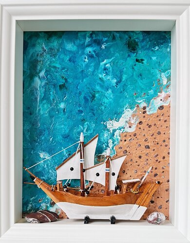 Barche e Pietre 1 by Elena Uvarova, Painting for Sale on Singulart