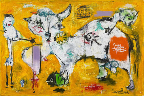 The Yellow Beast (huge original painting on canvas) di Laurent Proneur, Pittura in vendita su Singulart