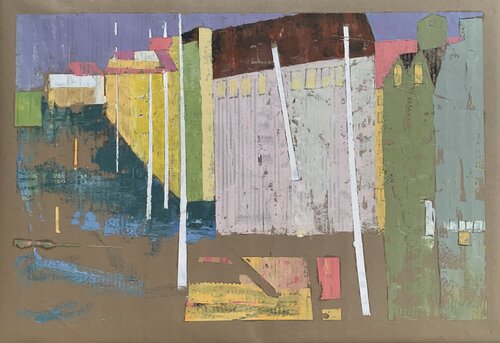 Scandianvian town par Hans Jørgen Henriksen, Peinture en vente sur Singulart