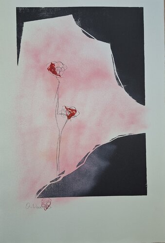 Flores en rosa No2 von Juanjo Ortubia, Werk auf Papier kaufen auf Singulart