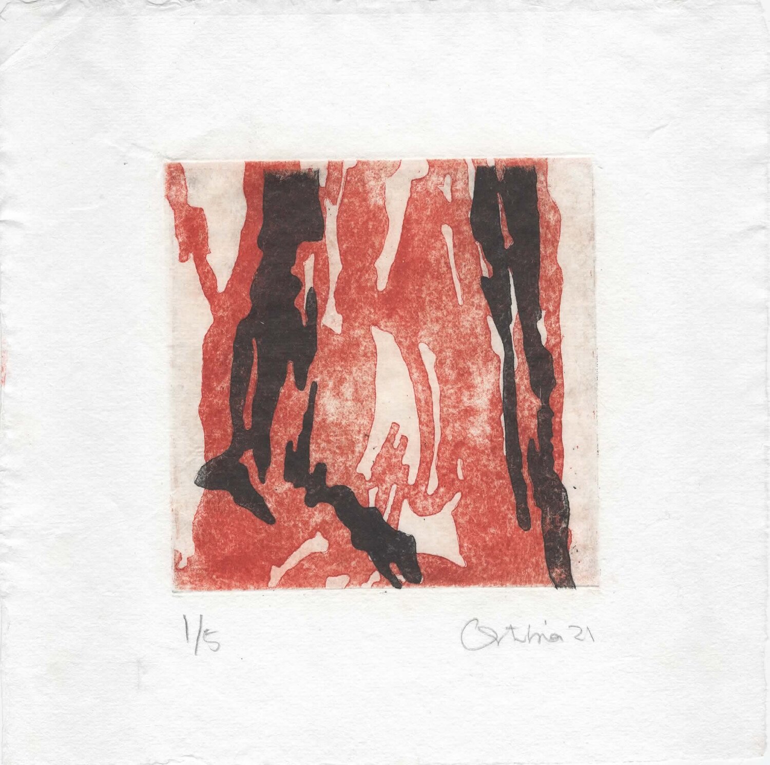 Cielo Negro, Tierra Roja No1 Juanjo Ortubia Werk auf Papier zu verkaufen