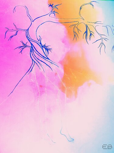 Walking Tree Pink by Evona Brunner, 디지털 for Sale on Singulart