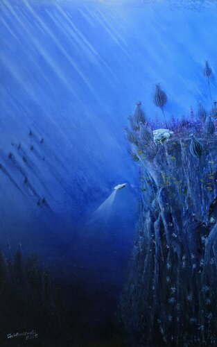 Descent into the abyss by Gregor Wisniewski, Painting for Sale on Singulart