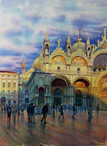Venezia, Piazza San Marco by Revaz Tcheishvili, Painting for Sale on Singulart