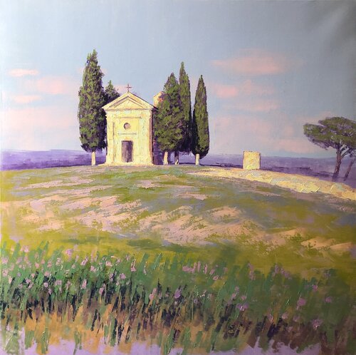 Toscana, Cappella della Madonna di Vitaleta by Revaz Tcheishvili, Painting for Sale on Singulart