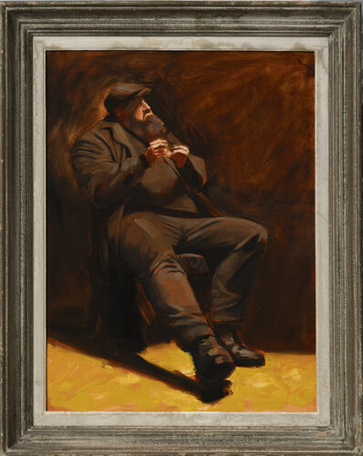 Sitting man by Jasper Andries, 회화 for Sale on Singulart