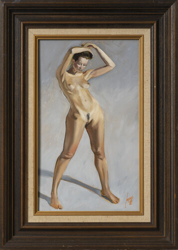 Standing nude by Jasper Andries, 회화 for Sale on Singulart