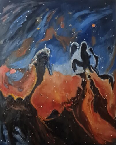 BIRTH WITHIN  FIRE van Rezan Ozger, Schilderij te koop op Singulart