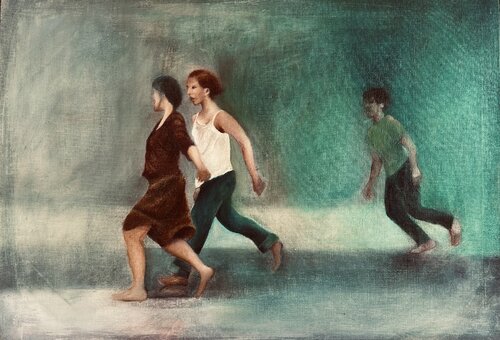Glimpses of darkness V - oil on linen with frame - “traversée intérieure” by Agavni Bagdikian, 회화 for Sale on Singulart