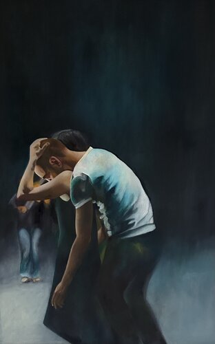 Glimpses of darkness II - oil on canvas par Agavni Bagdikian, Peinture en vente sur Singulart