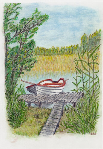 Ein Ruderboot auf den Masuren by Rudolf Oehme, 油畫 for Sale on Singulart