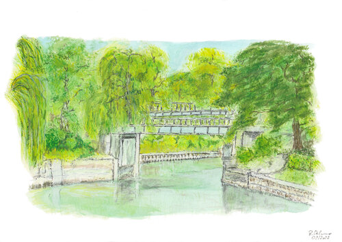 Der Jederitzer Brücke van Rudolf Oehme, Schilderij te koop op Singulart