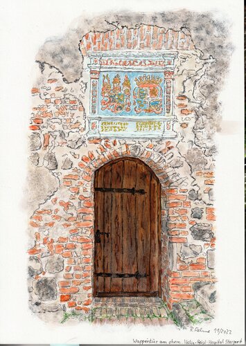 Das Wappentor in Stargard by Rudolf Oehme, Painting for Sale on Singulart