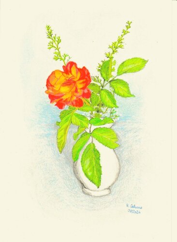 Stilleben Rose van Rudolf Oehme, Schilderij te koop op Singulart