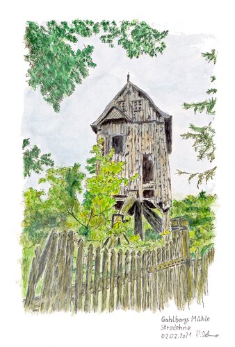 Gahlbergs Mühle van Rudolf Oehme, Schilderij te koop op Singulart