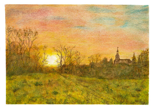 Blick auf Schkölen by Rudolf Oehme, Painting for Sale on Singulart
