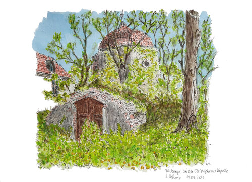 Die Christophorus  Kapelle in Billberge de Rudolf Oehme, Pintura a la venta en Singulart