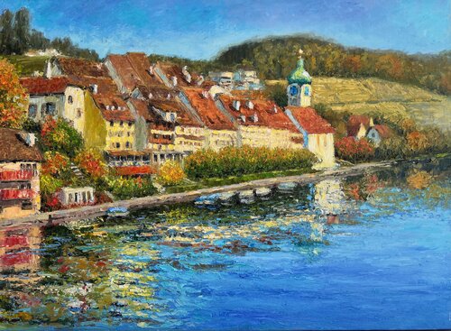 Swiss Village par Julia Strittmatter, Peinture en vente sur Singulart