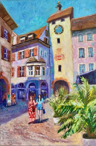 Hanging out in Waldshut par Julia Strittmatter, Peinture en vente sur Singulart