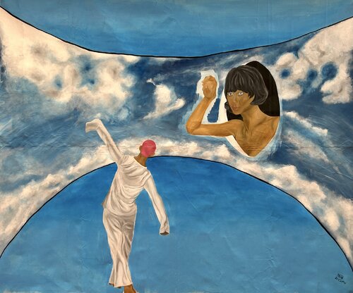 Blue prayer van matya boukir, Schilderij te koop op Singulart