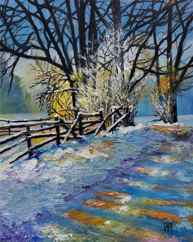 Rural Winter de Jarmila Dluhos, Pintura a la venta en Singulart