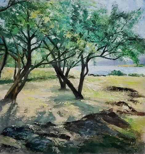 The Spot By the Lake by Jarmila Dluhos, 絵画 for Sale on Singulart