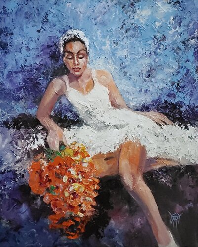 Curtain Call Flowers par Jarmila Dluhos, Peinture en vente sur Singulart