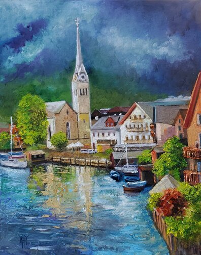 Hallstatt by Jarmila Dluhos, Painting for Sale on Singulart