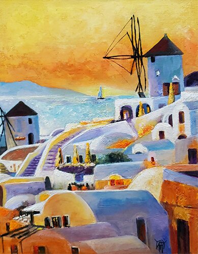 Greek Summer by Jarmila Dluhos, Painting for Sale on Singulart