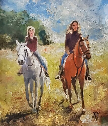 Mother and Daughter de Jarmila Dluhos, Pintura a la venta en Singulart