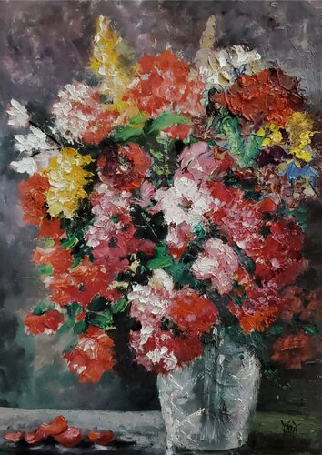 Crimson Petals von Jarmila Dluhos, Malerei kaufen auf Singulart