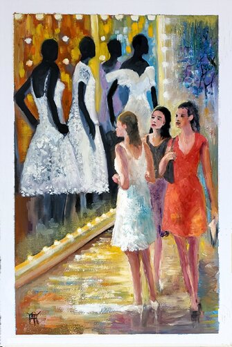 Mannequins par Jarmila Dluhos, Peinture en vente sur Singulart