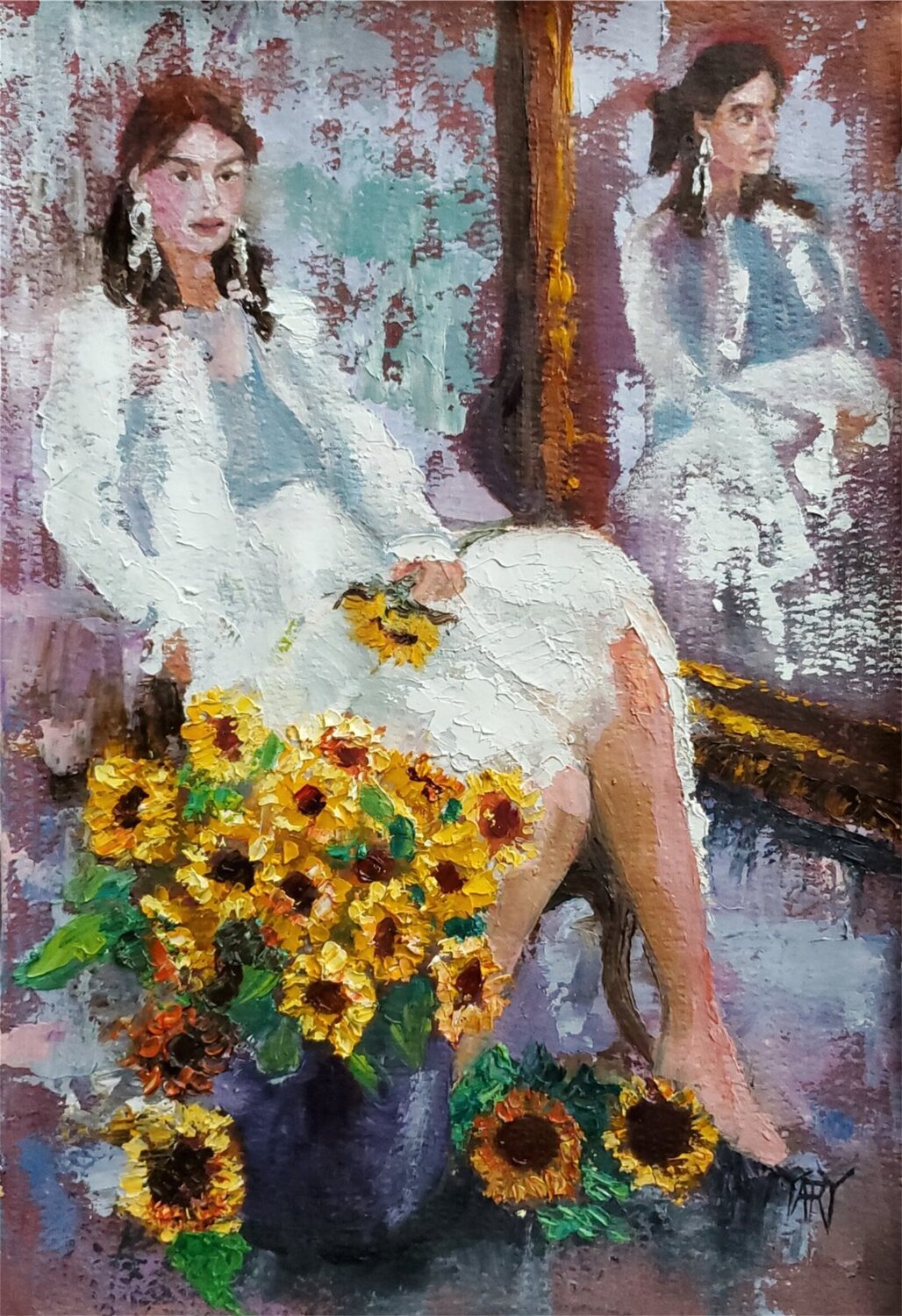 Room Full of Sunshine Jarmila Dluhos Dipinto originale in vendita