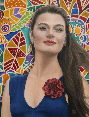 Inés Cuello - Tango and Folklore Singer van Karin Lüders, Schilderij te koop op Singulart