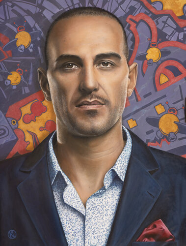 Juan Villarreal - Tango Singer and Guitarist van Karin Lüders, Schilderij te koop op Singulart