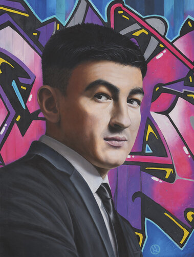 Jesus Hidalgo - Tango Singer and Guitarist van Karin Lüders, Schilderij te koop op Singulart